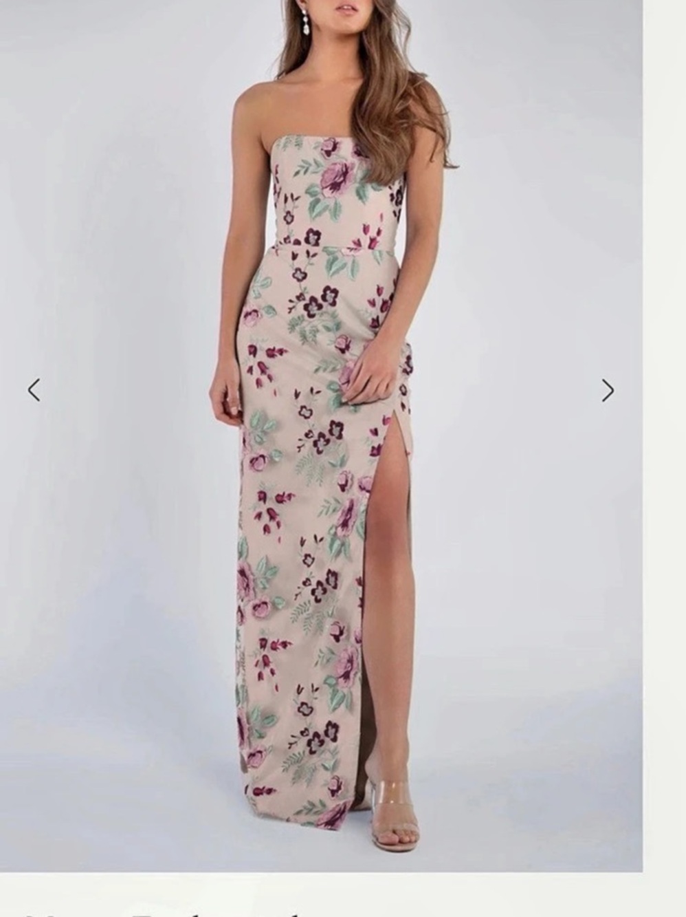 Jenny Yoo Mercy Enchanted Floral Vintage Iris Floral Maxi Dress